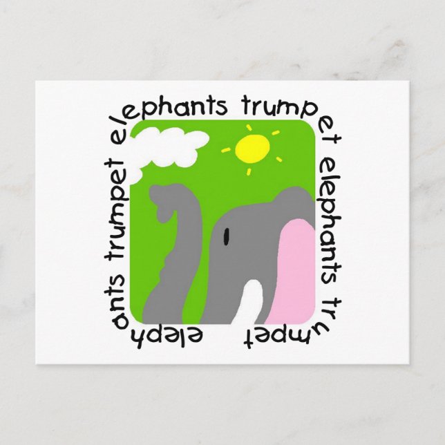 Elefanten Trumpet Tshirts und Geschenke Postkarte (Vorderseite)