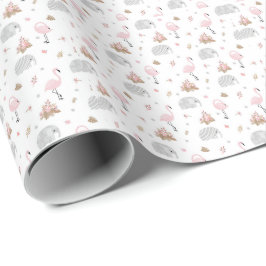 Elefanten und Flamingos Wrapping Paper Geschenkpapier