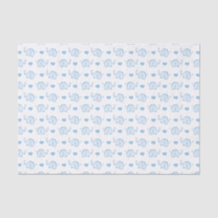 Elefanten und Herzen des blauen Babys des Seidenpapier