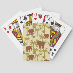 Elefanten und Palmen in Camouflage Spielkarten