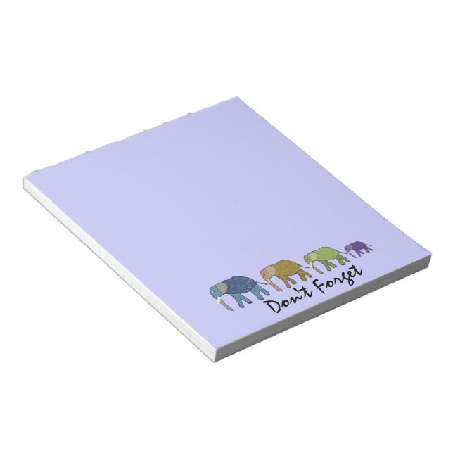 Elefanten vergessen nicht die Notepad Notizblock (angewinkelt)