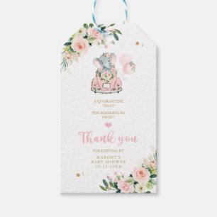 Elefantenantrieb mit Babydusche rosa Rose Geschenkanhänger