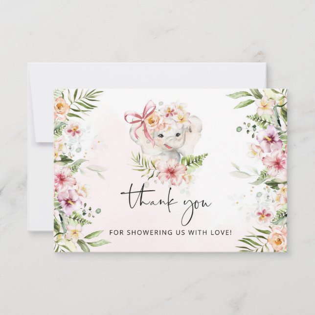 Elefantenbaby Dusche danke Karte (Vorderseite)