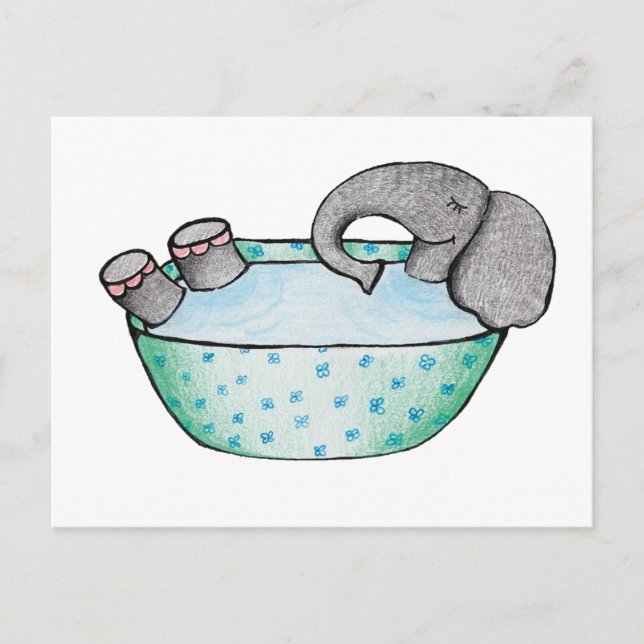 Elefantenbad Postkarte (Vorderseite)