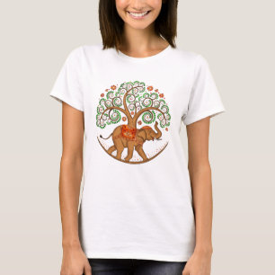 Elefantenbaum im T - Shirt Mandala