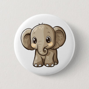 Elefantenbild des Cartoon Button