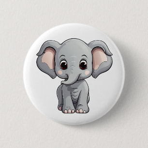 Elefantenbild des Cartoon Button