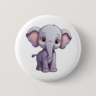 Elefantenbild des Cartoon Button