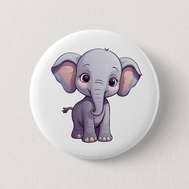 Elefantenbild des Cartoon Button (Vorderseite)