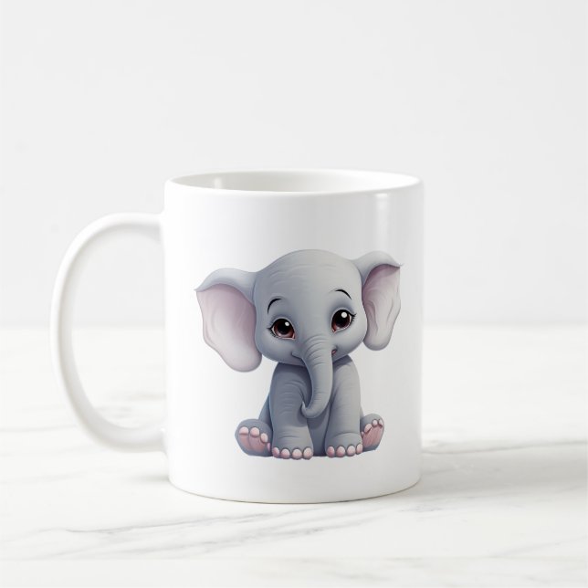 Elefantenbild des Cartoon Kaffeetasse (Links)