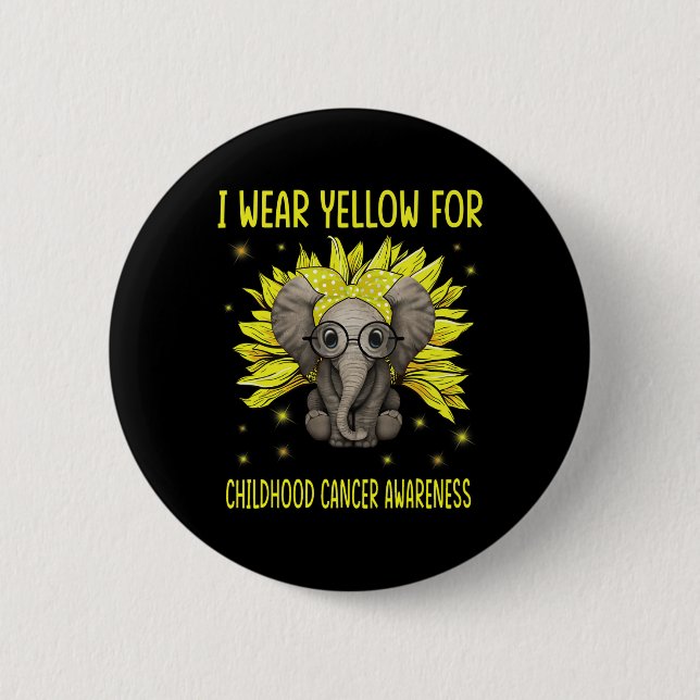 Elefantenblume, die ich für gelbe Kinder trage Button (Vorderseite)