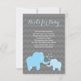 Elefantenbücher für die Beilage von Baby in blau g Einladung