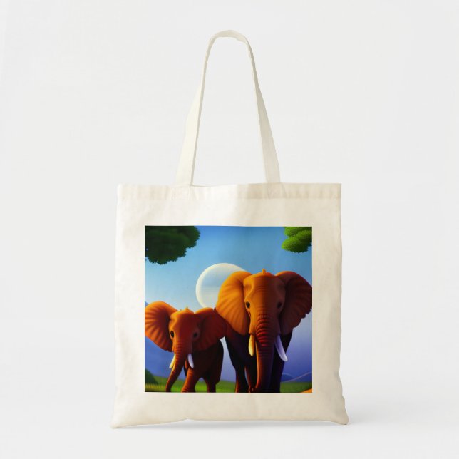 Elefantendesign auf der Tasche. Tragetasche (Vorne)