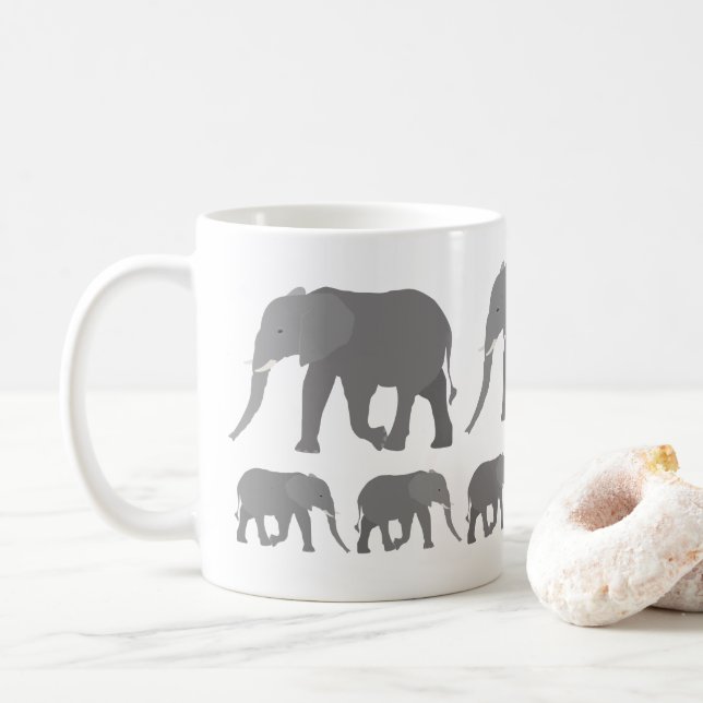 Elefantendesign Kaffeetasse (Mit Donut)