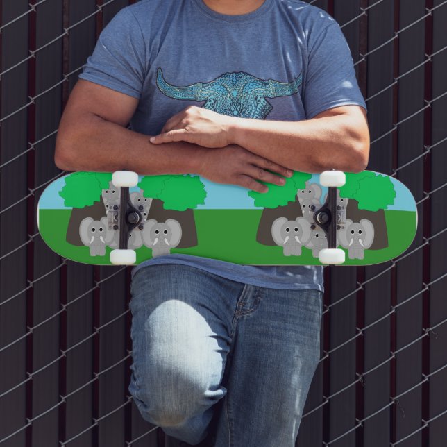 Elefantendesign Skateboard (Außenbereich 3)
