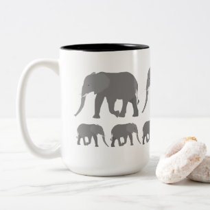 Elefantendesign Zweifarbige Tasse