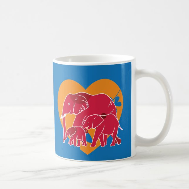 Elefantenfamilie Kaffeetasse (Rechts)
