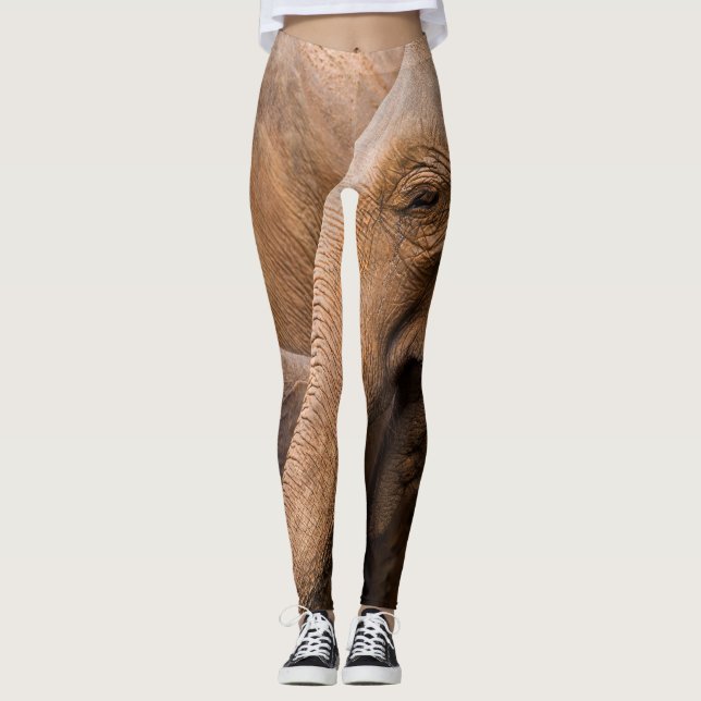 Elefantenfamilie: Majestic Wildlife Leggings (Vorderseite)