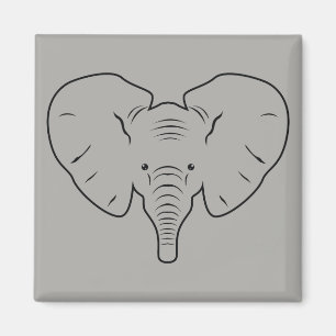 Elefantengesicht-Silhouette Magnet