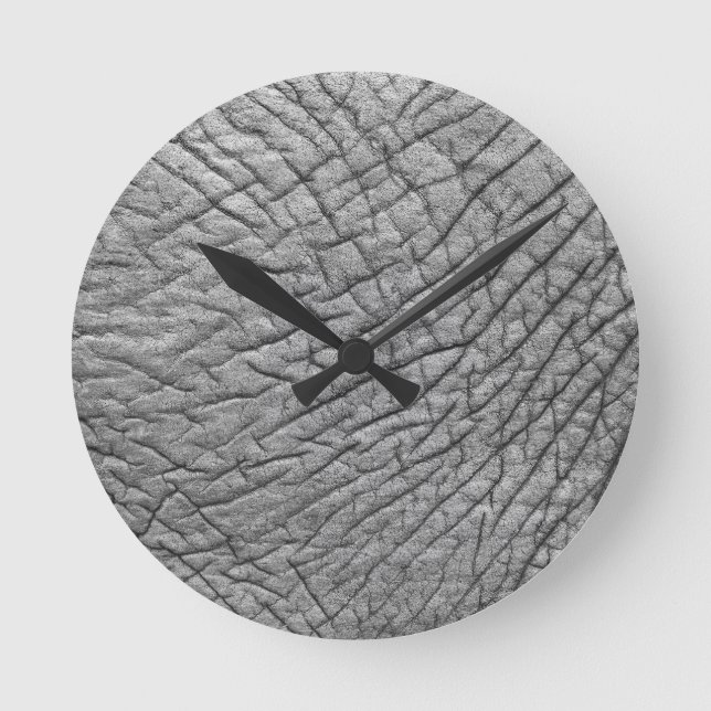 Elefantenhaut Runde Wanduhr (Vorderseite)