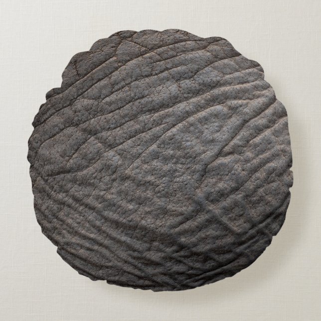 Elefantenhauttextur Rundes Kissen (Vorderseite)