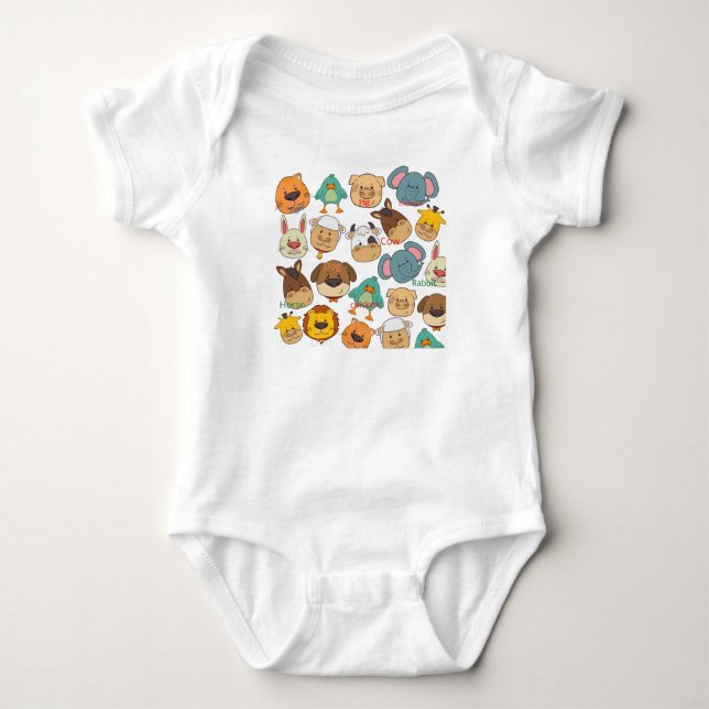 Elefantenkaninchen Weiße Kühe Baby Strampler (Vorderseite)