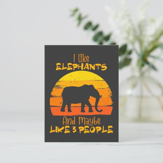 Elefantenkarten, Niedliche Elefantenkarte, Vintag Postkarte (Stehend Vorderseite)