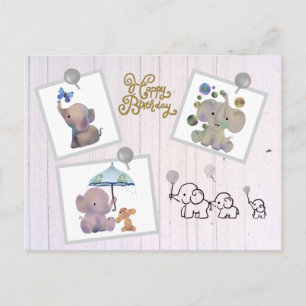 Elefantenkinder Postkarte