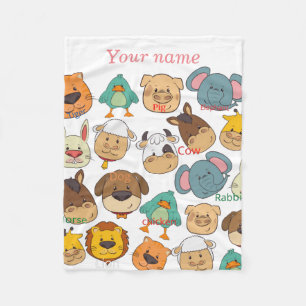 Elefantenkuh, weiße Kinder Fleecedecke