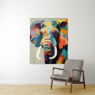 Elefantenkunst Wandteppich