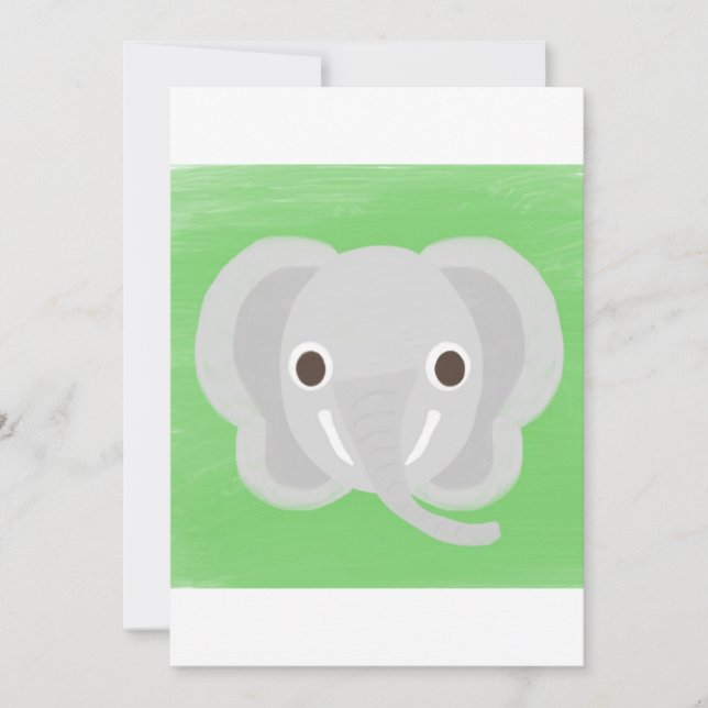 Elefantenmalerei Einladung (Vorderseite)