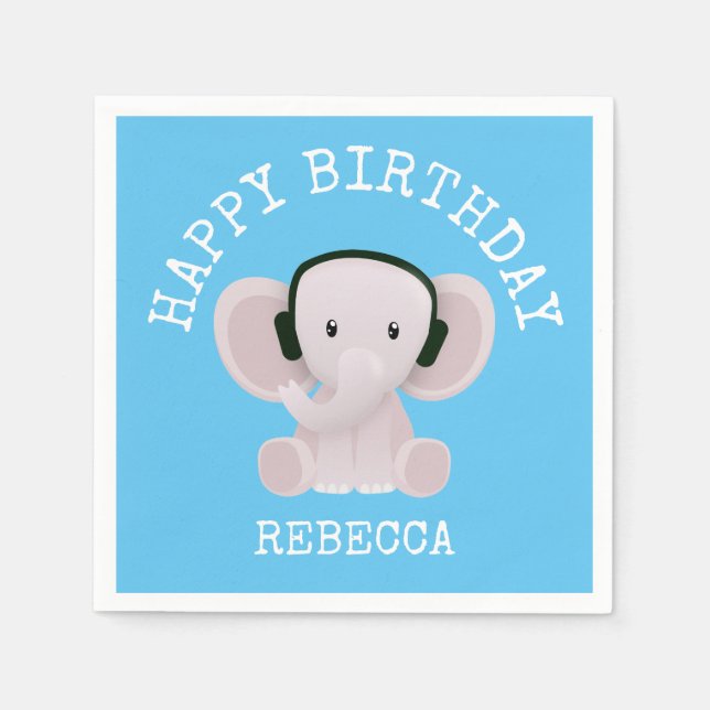 Elefantenmusik Serviette (Vorderseite)