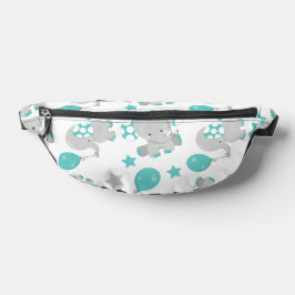 Elefantenmuster, Niedliche Elefanten - Blau grau Bauchtasche