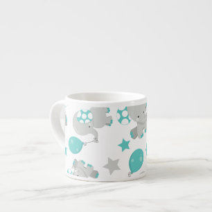Elefantenmuster, Niedliche Elefanten - Blau grau Espressotasse