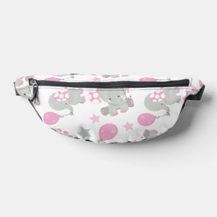 Elefantenmuster, Niedliche Elefanten - rosa grau Bauchtasche