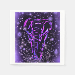 ElefantenNapkins in Lila rosa Sternennacht Serviette