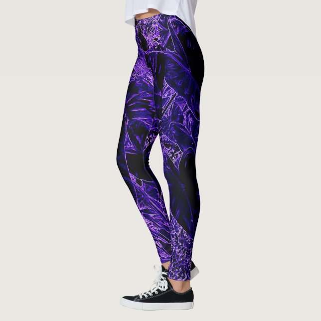 Elefantenohr-Blätter in Tief Lila Leggings (Links)