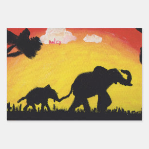 Elefantenpapier Geschenkpapier Set