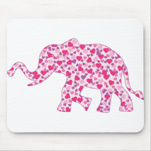 Elefantenrosa-Herz (1) Mousepad