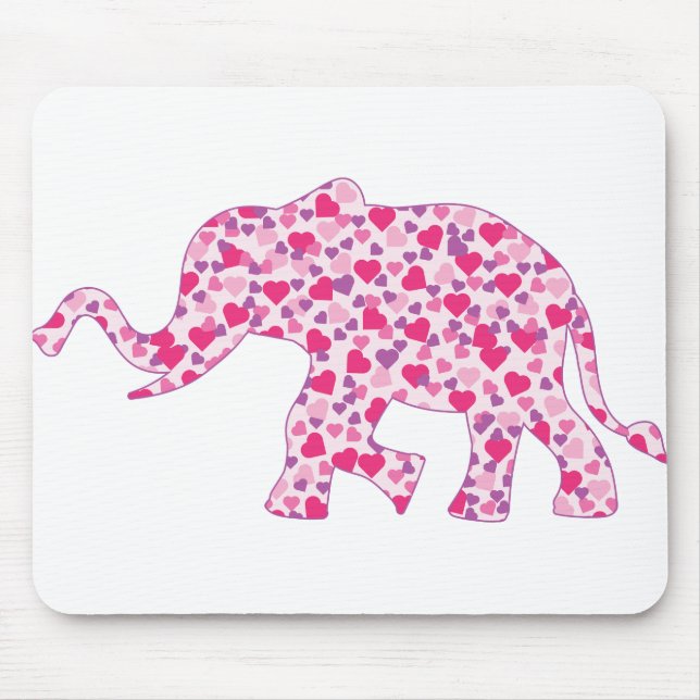 Elefantenrosa-Herz (1) Mousepad (Vorne)