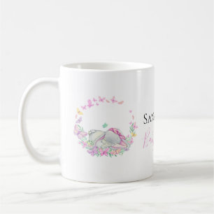 Elefantenrosa Schmetterlinge Kaffee Tasse