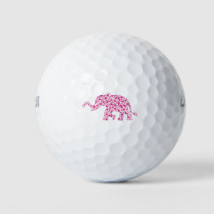 Elefantenrosa und Lila Herzen Golfball