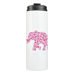 Elefantenrosa und Lila Herzen Thermosbecher