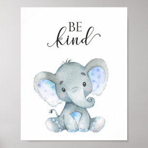 Elefantensafari-Kinderzimmer-Wandkunst Tier-Zitat Poster