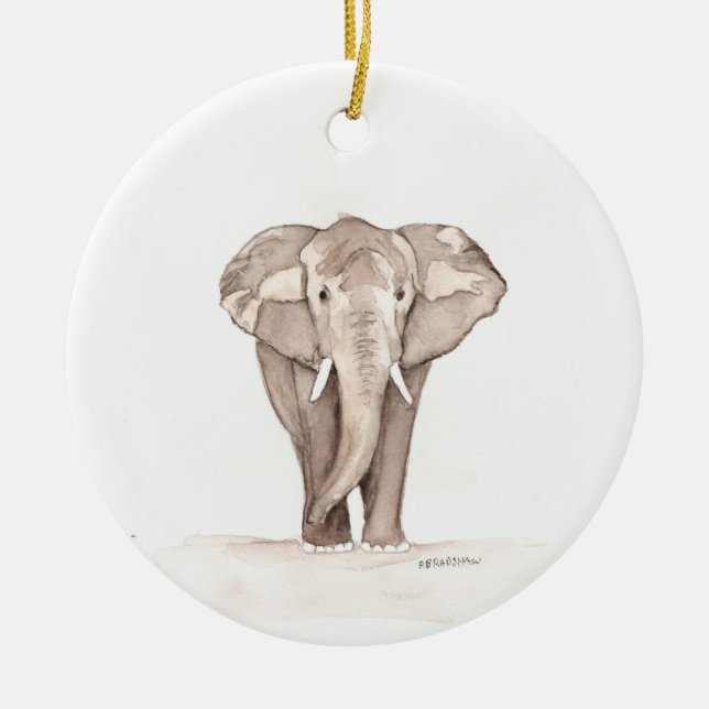 Elefantenschmuck Keramik Ornament (Vorne)