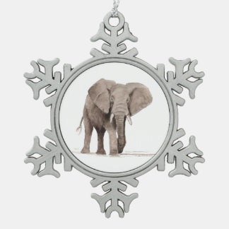 Elefantenschmuck Schneeflocken Zinn-Ornament