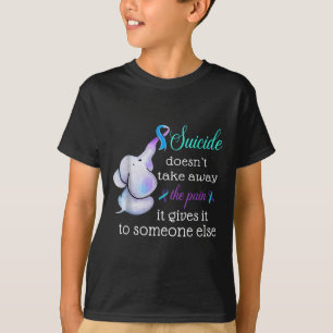 Elefantenselbstmord Schmerz Semikolon Suizidpräven T-Shirt