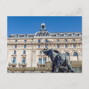 Elefantenskulptur außerhalb des Museums d'Orsay in Postkarte