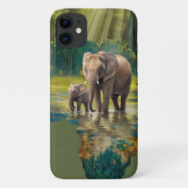 Elefantenspaziergang durch afrikanische Gewässer Case-Mate iPhone Hülle