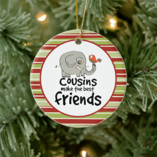 Elefantenvogel-Cousins machen den besten Freund Keramik Ornament